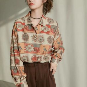 Vintage Grandmacore Aesthetic Shirt with Unique Design and Soft Fabric