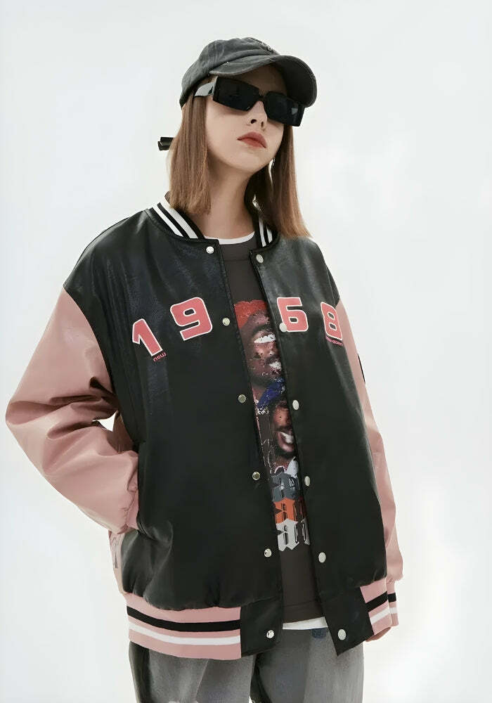 Vintage Grunge 1968 Varsity Jacket - Y2K Aesthetic Coquette Style