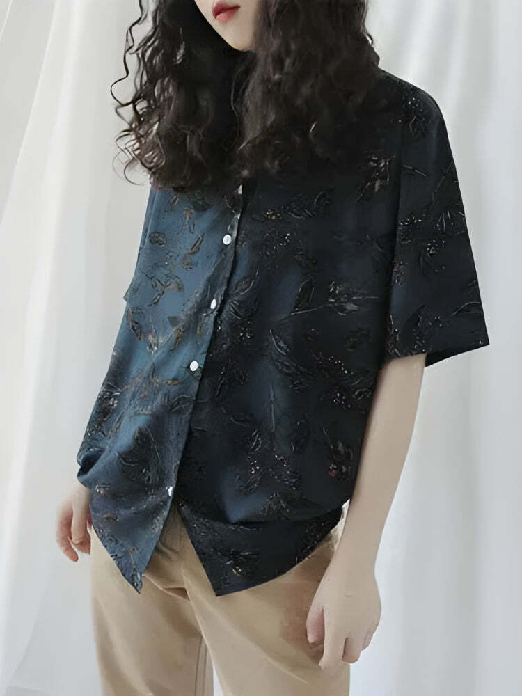 Vintage Leaf Aesthetic Shirt - Y2K Fashion with Coquette Vibes