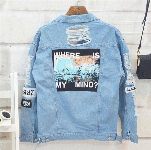 Where Is My Mind Y2K Jean Jacket - Aesthetic Grunge Style Essential