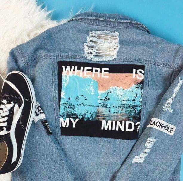 Where Is My Mind Y2K Jean Jacket - Aesthetic Grunge Style Essential