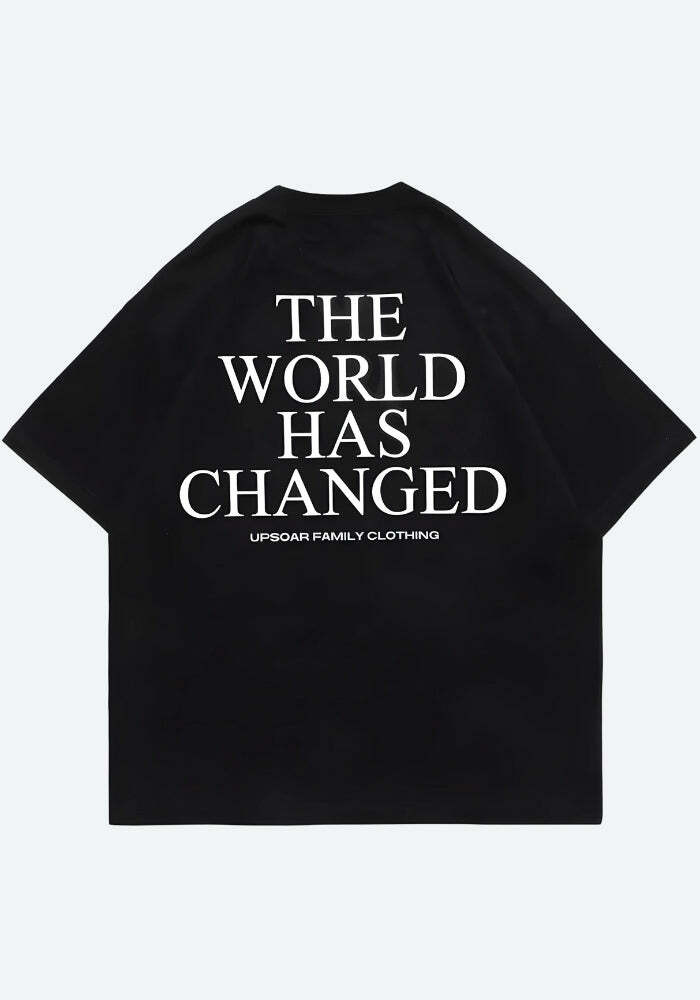 World Has Changed Y2K Graphic Tee - Aesthetic Coquette Style Top