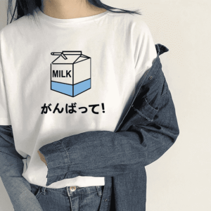 Y2K Aesthetic Cartoon Milk Tee - Trendy Coquette Style for Every Occasion