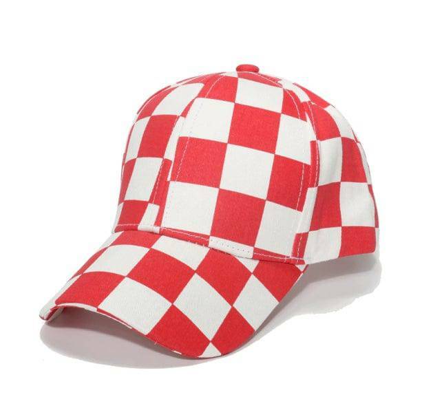 Y2K Aesthetic Checkered Cap for Trendy Coquette and Grunge Styles