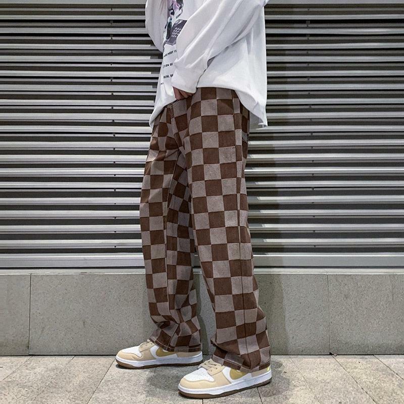 Y2K Aesthetic Checkered Pants for Trendy Grunge and Coquette Styles