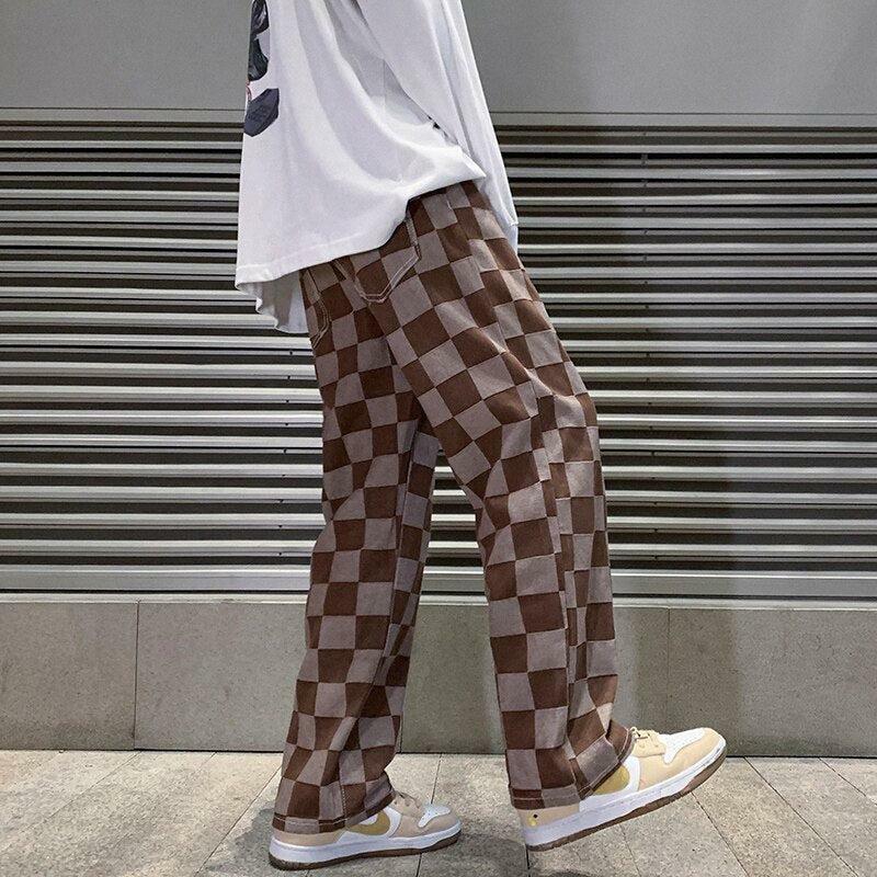 Y2K Aesthetic Checkered Pants for Trendy Grunge and Coquette Styles