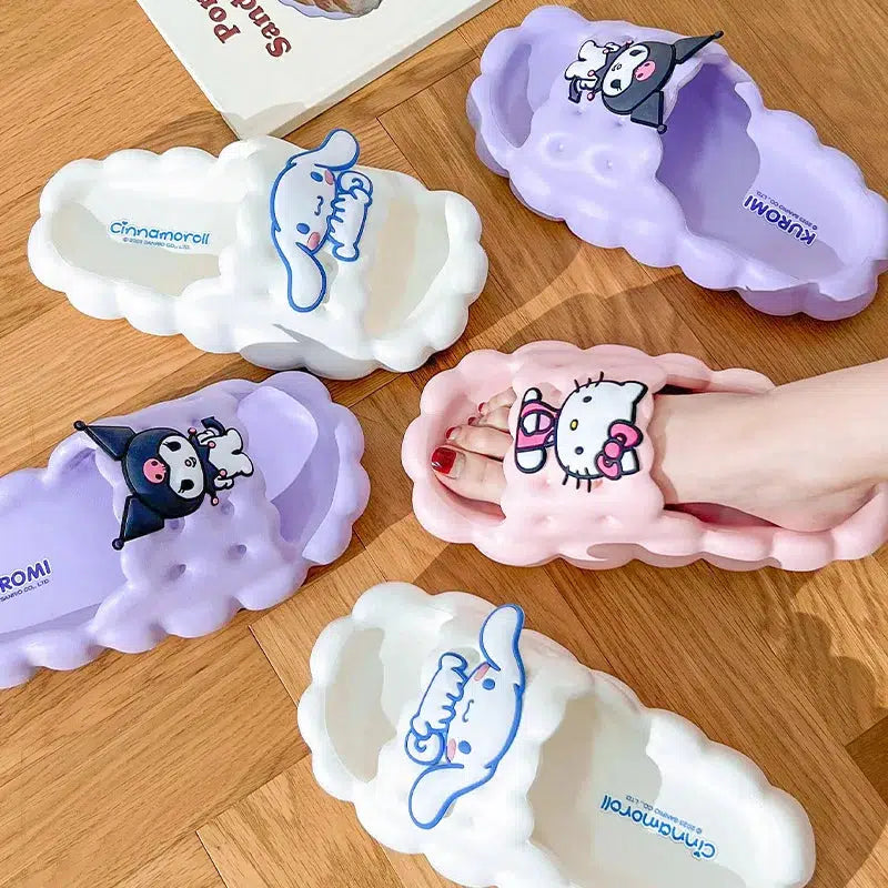 Y2K Aesthetic Cloud Slippers with Hello Kitty Design for Trendy Style