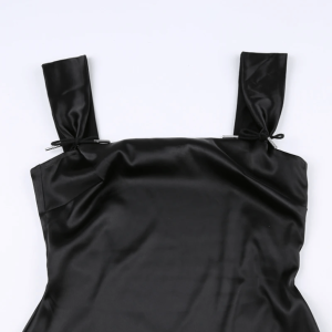 Y2K Aesthetic Coquette Black Mini Dress with Ruffle Details