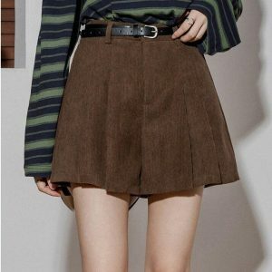 Y2K Aesthetic Coquette Corduroy Shorts for Trendy Skater Outfits