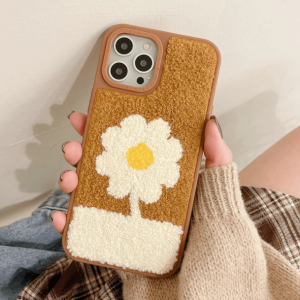 Y2K Aesthetic Coquette Daisy Plush iPhone Cover - Trendy & Cute Design