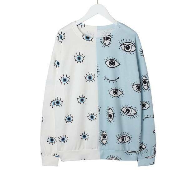 Y2K Aesthetic Coquette Eye Print Sweatshirt - Trendy Vintage Style