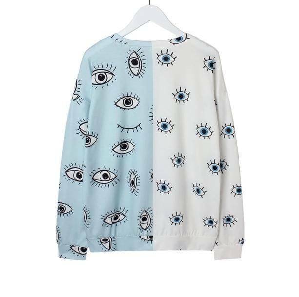 Y2K Aesthetic Coquette Eye Print Sweatshirt - Trendy Vintage Style