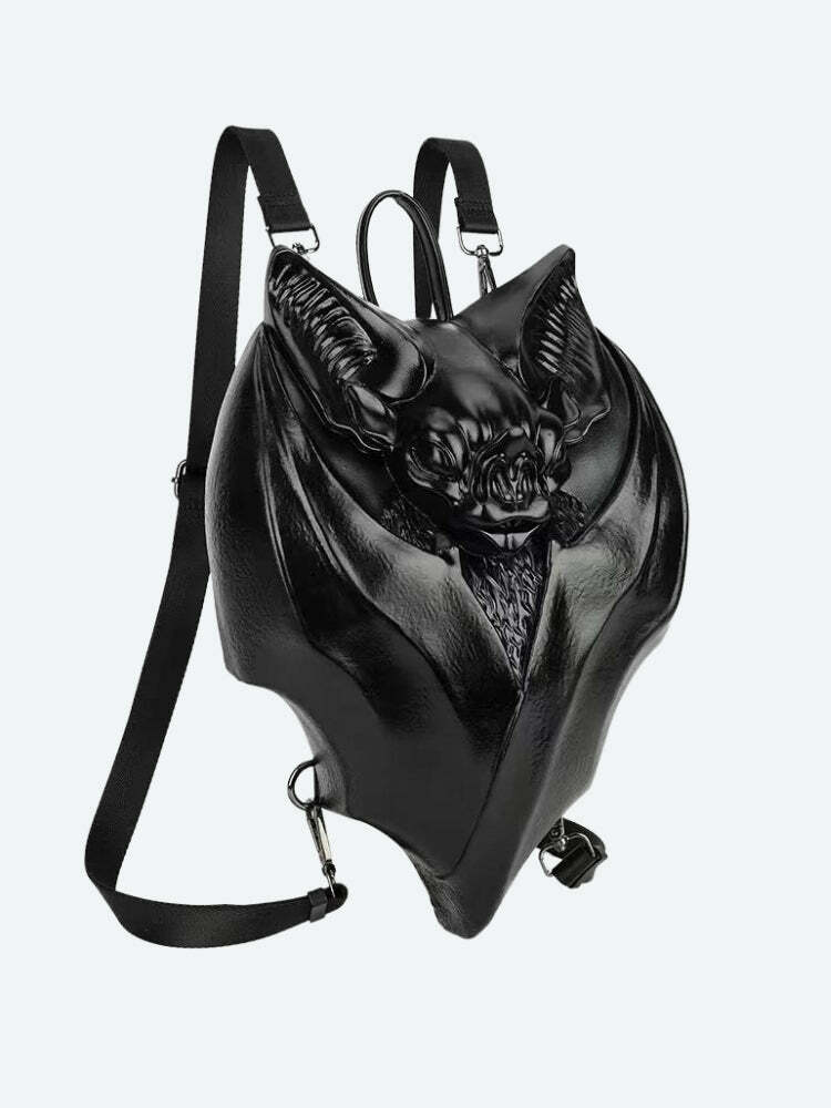 Y2K Aesthetic Coquette Goth Bat Backpack for Trendy Fashion Lovers