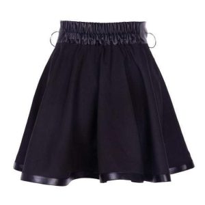 Y2K Aesthetic Coquette Grunge Mini Skirt with Ruffles & Pink Halter Top