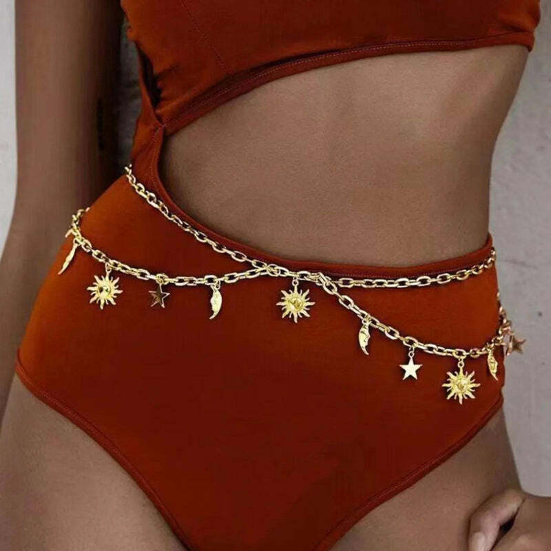 Y2K Aesthetic Coquette Jewelry: Sun, Moon & Star Body Adornments