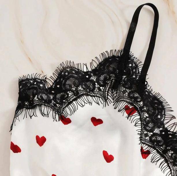 Y2K Aesthetic Coquette Love Hearts Pajama Set for Trendy Comfort