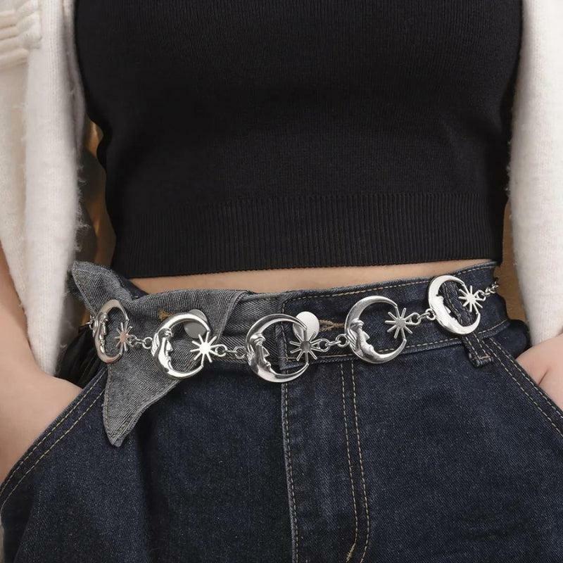 Y2K Aesthetic Coquette Moon Belly Chain - Trendy Jewelry for Every Outfit