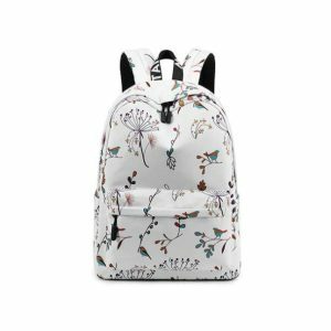 Y2K Aesthetic Coquette Plant Girl Backpack with Cute Floral Design