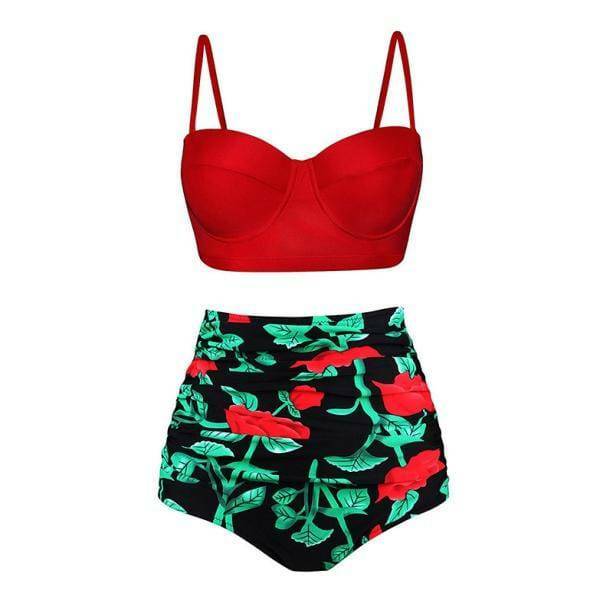 Y2K Aesthetic Coquette Push Up Vintage Bikini with Ruffle Details