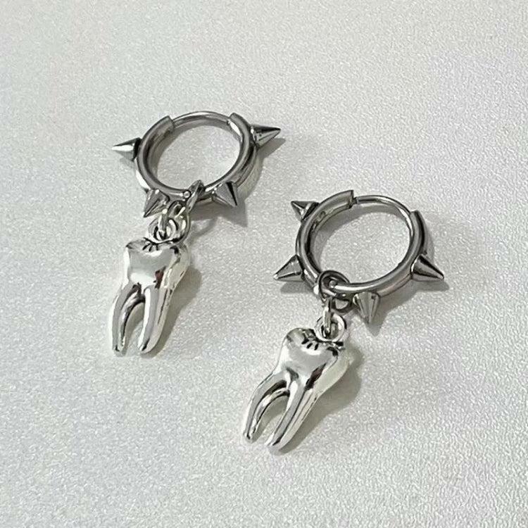 Y2K Aesthetic Coquette Spiked Hoop Earrings for Grunge and Preppy Styles