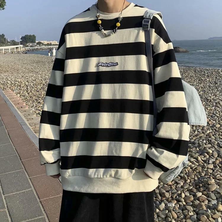 Y2K Aesthetic Coquette Striped Sweatshirt - Trendy Unisex Fashion