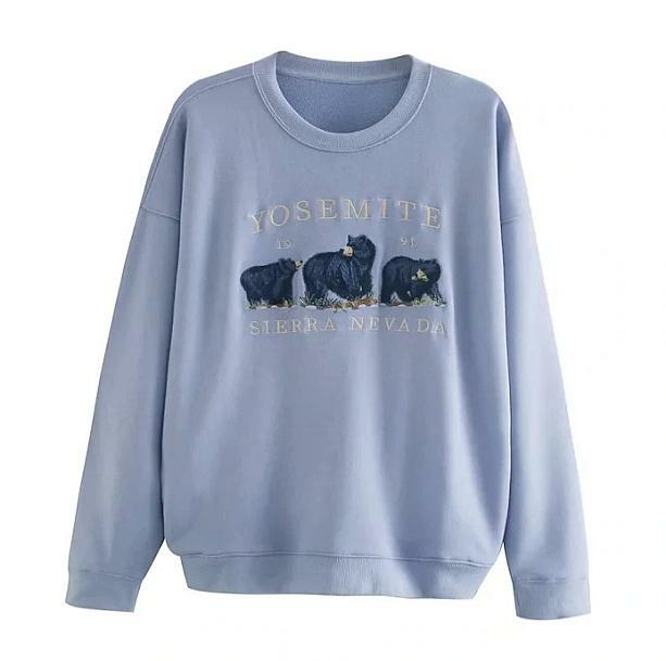 Y2K Aesthetic Coquette Sweatshirt with Vintage Bear Graphic