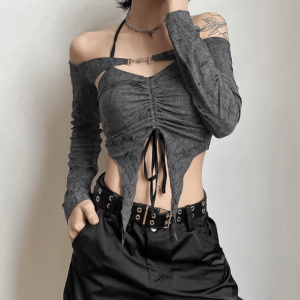 Y2K Aesthetic Coquette Two-Piece Grunge Fairycore Outfit Set