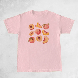 Y2K Aesthetic Coquette Vintage Peaches T-Shirt for Trendy Outfits