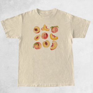 Y2K Aesthetic Coquette Vintage Peaches T-Shirt for Trendy Outfits