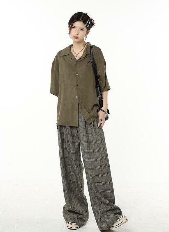 Y2K Aesthetic Coquette Wide Leg Plaid Pants for Trendy Outfits