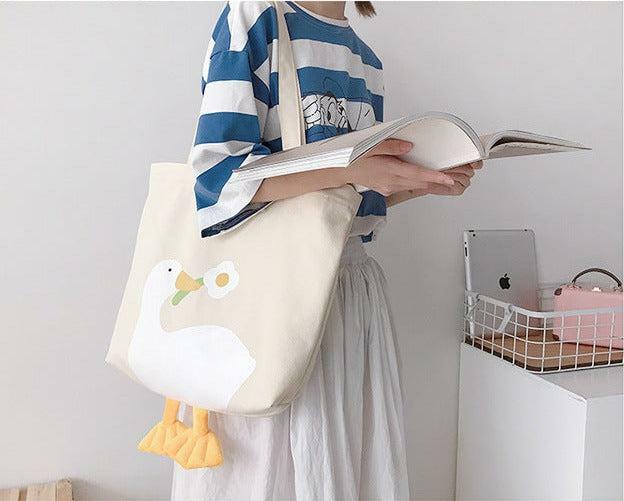 Y2K Aesthetic Duck Cloth Bag - Trendy Grunge & Coquette Style Accessory