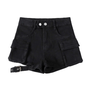 Y2K Aesthetic Flap Pocket Shorts for Trendy Coquette Style