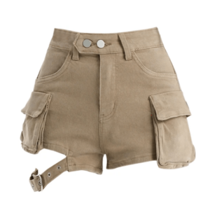 Y2K Aesthetic Flap Pocket Shorts for Trendy Coquette Style