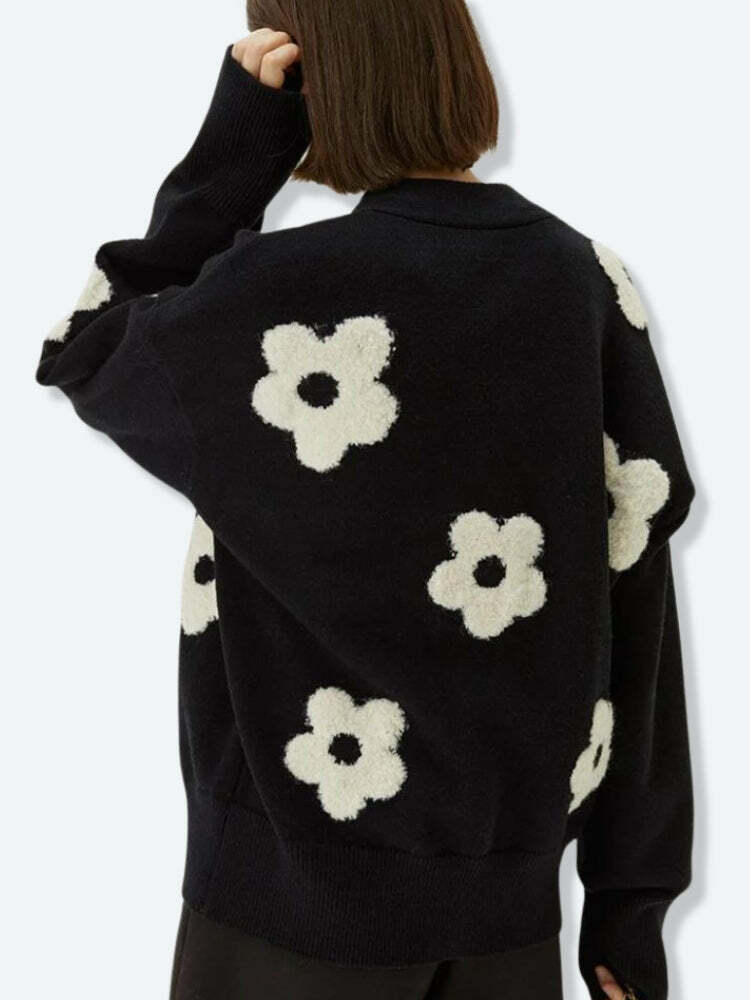 Y2K Aesthetic Flower Cardigan: Trendy Coquette Style for Every Occasion