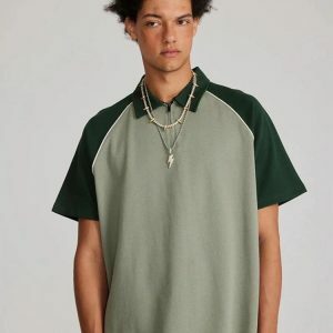 Y2K Aesthetic Half Zip Polo Tee - Trendy Vintage Style for Every Occasion