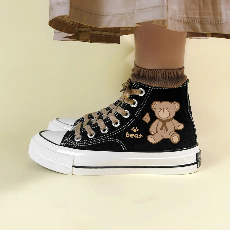 Y2K Aesthetic Lace-Up Canvas Shoes for Trendy Coquette Style