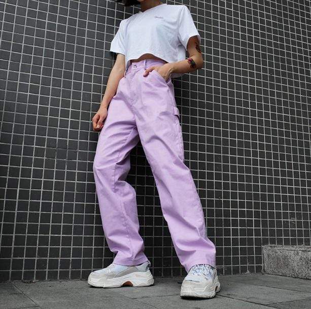 Y2K Aesthetic Lavender Pants - Trendy Coquette Style for Every Occasion