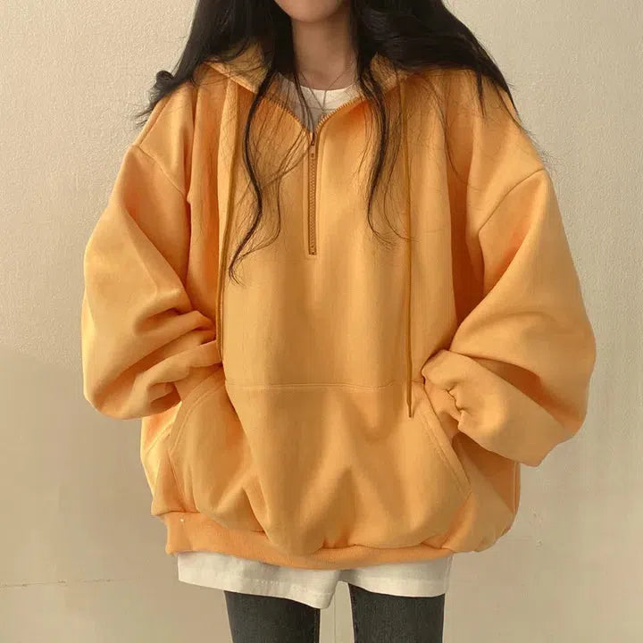 Y2K Aesthetic Oversized Zip-Up Hoodie for Trendy Indie Style