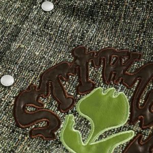 Y2K Aesthetic Patchwork Bomber Jacket for Trendy Coquette Style