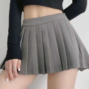 Y2K Aesthetic Pleated Mini Skort - Preppy Style for Trendy Outfits