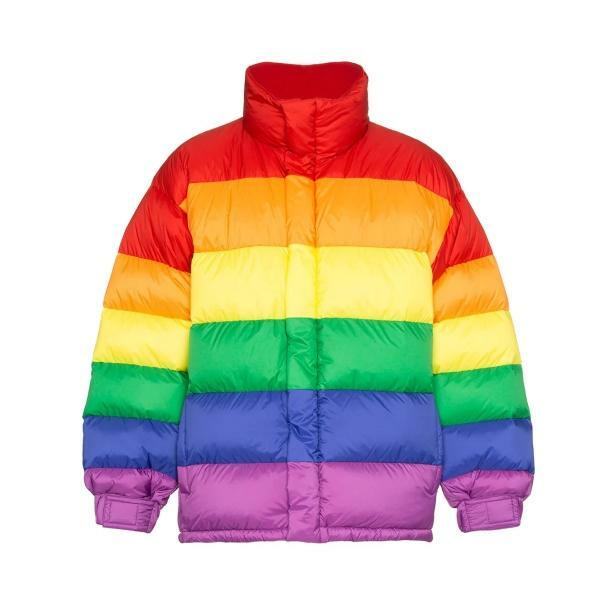 Y2K Aesthetic Puffy Rainbow Jacket for Trendy Coquette Style