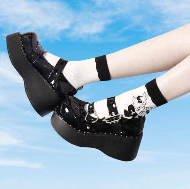 Y2K Aesthetic Pumps Wedge Heels for Trendy Coquette and Grunge Styles