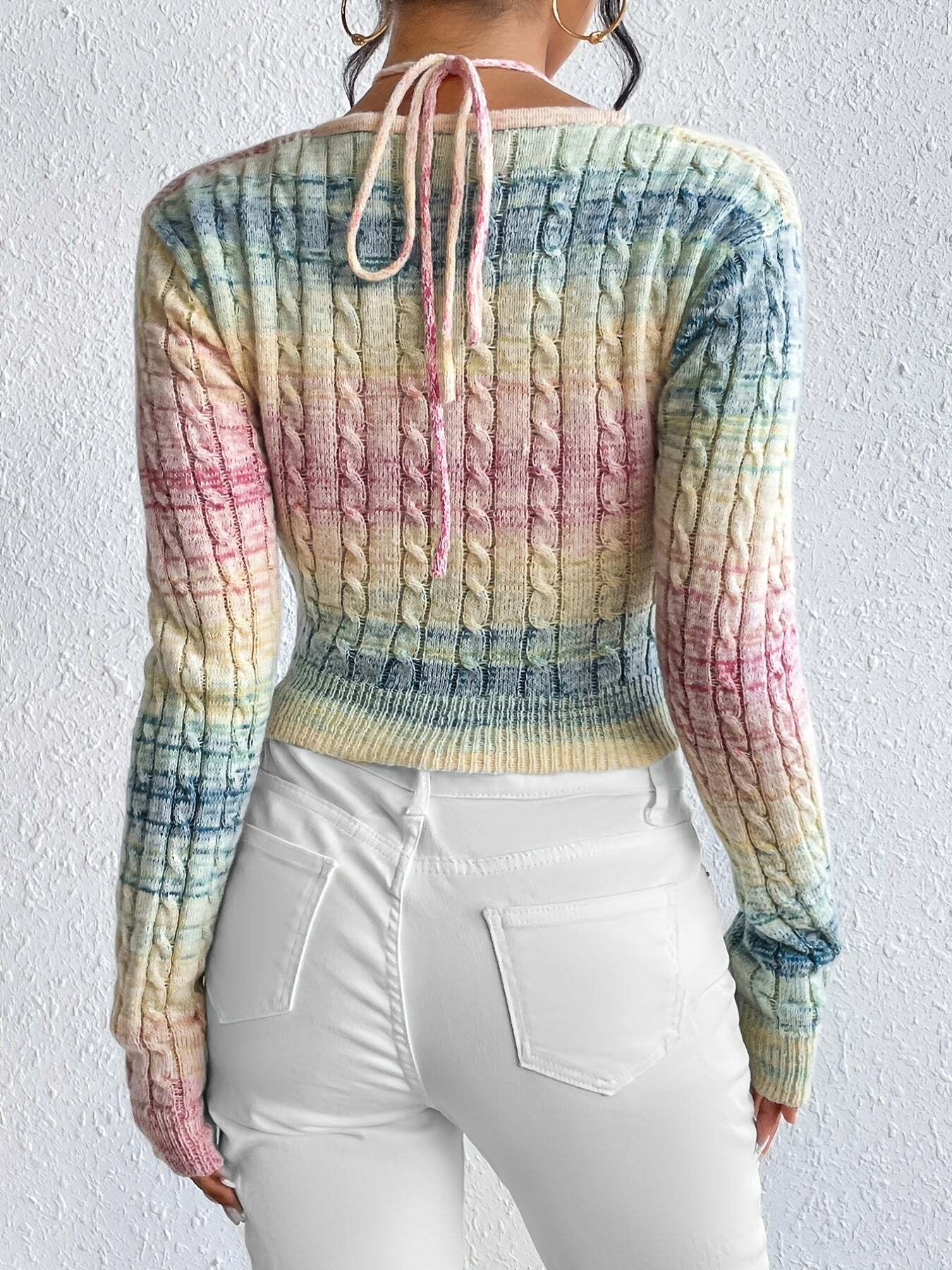 Y2K Aesthetic Rainbow Crochet Top - Trendy Coquette Style for Every Occasion