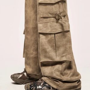 Y2K Aesthetic Safari Cargo Pants: Trendy Grunge & Coquette Style