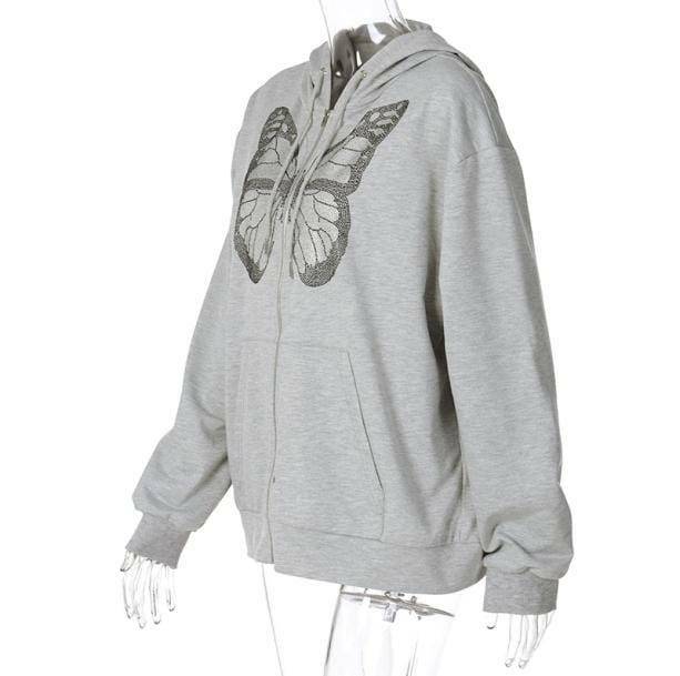 Y2K Butterfly Hoodie: Aesthetic Grunge Style for Trendy Outfits