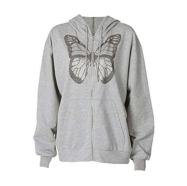 Y2K Butterfly Hoodie: Aesthetic Grunge Style for Trendy Outfits