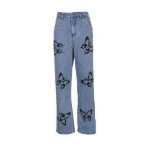 Y2K Butterfly Pants: Aesthetic Grunge Style for Trendy Outfits