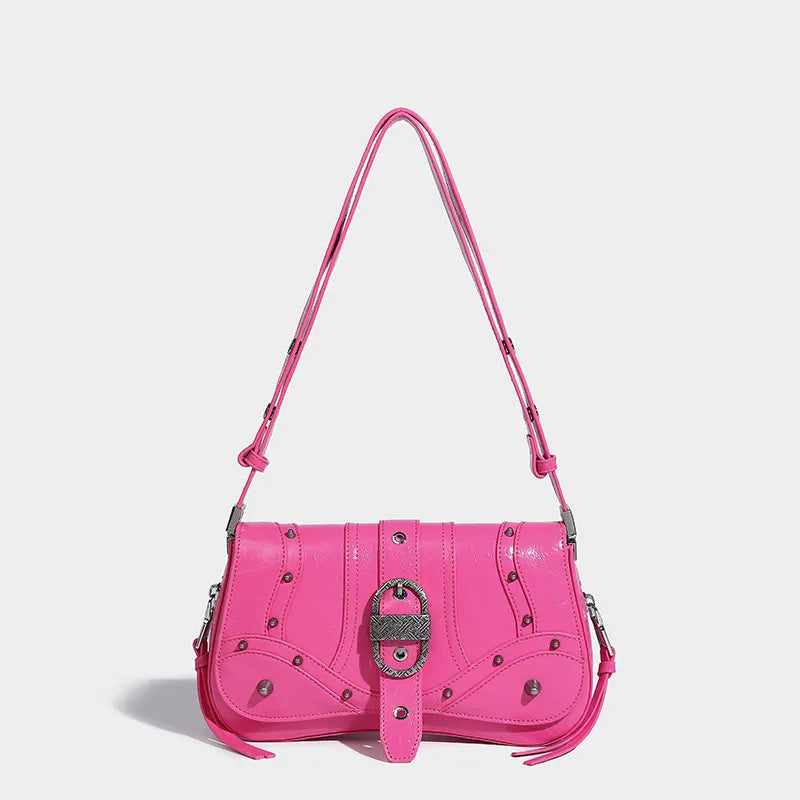 Y2K Candy Belted Baguette Bag - Aesthetic Coquette Style Accessory