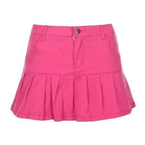 Y2K Coquette Denim Skirt with Ruffles - Aesthetic Fashion Essential