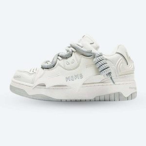 Y2K Fashion Bat Patch Sneakers - Aesthetic Grunge Style Footwear